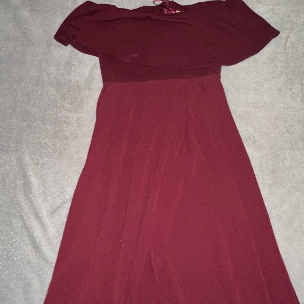 Altar'd State One Shoulder Burgundy Dress